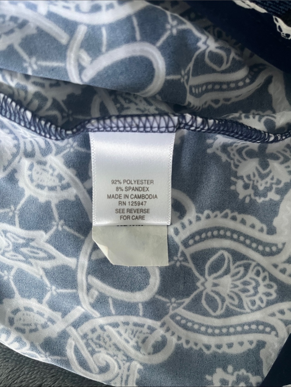 Women's Blue Paisley V-Neck Tunic Top - Picture 6 of 6